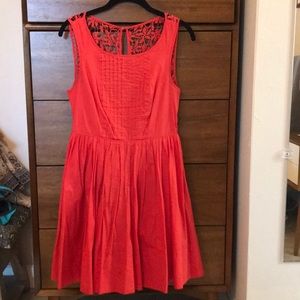 Poppy red dress with lace back